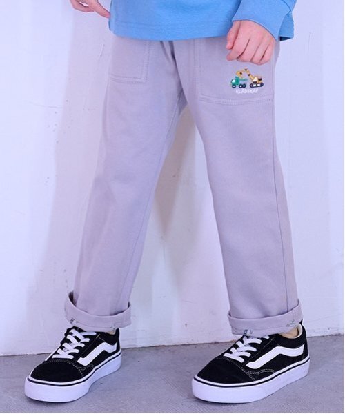 kladskap（クレードスコープ）の「働く車/重機刺しゅうロング丈レギパン（レギンス/スパッツ・キッズ・グレー/ネイビー・90cm/110cm/100cm/120cm/130cm/80ｃｍ）」の2枚目の写真