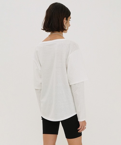 TEE LAYERED LONGSLEEVE TOPS（Tシャツ/カットソー）｜CLANE