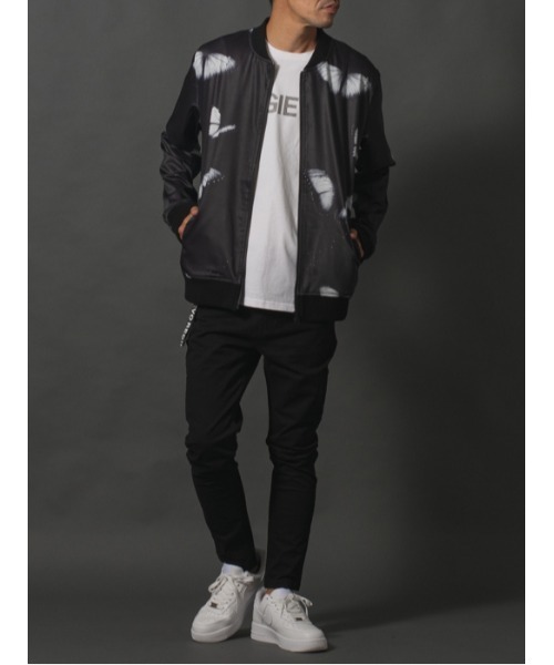 REGIEVO(レジエボ)の「【REGIEVO】バタフライプリント / MA-1 ジップアップブルゾン(MA-1・メンズ・ブルー/グレー・LARGE/MEDIUM)」の10枚目の写真