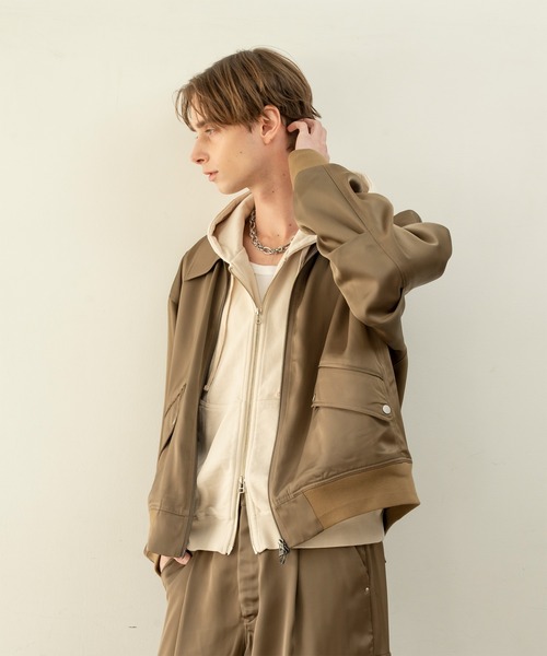Forte（フォルテ）（フォルテ）の「West Side Modern Flight Jacket/ウエストサイドモダンフライトジャケット/MA-1/軽い着心地（MA-1・メンズ・グレー/ブラウン・LARGE/MEDIUM）」の11枚目の写真