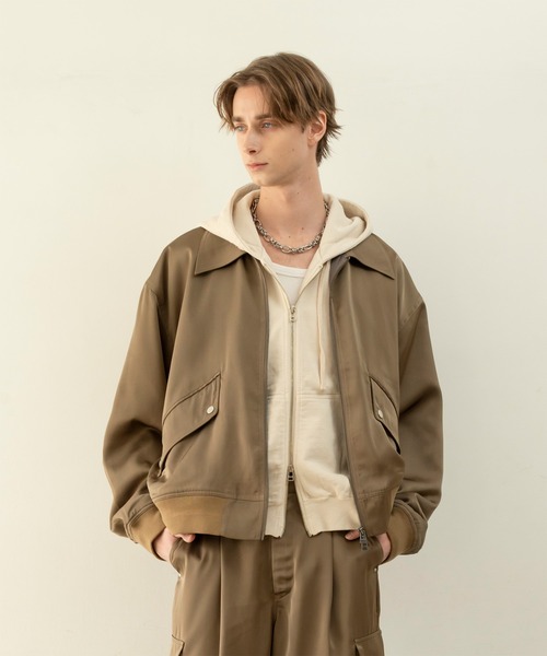 Forte（フォルテ）（フォルテ）の「West Side Modern Flight Jacket/ウエストサイドモダンフライトジャケット/MA-1/軽い着心地（MA-1・メンズ・グレー/ブラウン・LARGE/MEDIUM）」の20枚目の写真