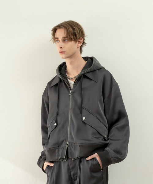 Forte（フォルテ）（フォルテ）の「West Side Modern Flight Jacket/ウエストサイドモダンフライトジャケット/MA-1/軽い着心地（MA-1・メンズ・グレー/ブラウン・LARGE/MEDIUM）」の21枚目の写真