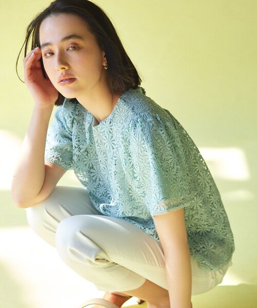 セール】フラワーレース ブラウス（Tシャツ/カットソー）｜組曲