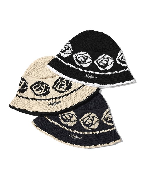 LFYT（エルエフワイティー）の「LFYT ラファイエット【Lafayette】- ロゴ ストリート アウトドア オーバー アメリカ オリジナル バケハ バケットハット【ROSE KNIT BUCKET HAT LS251405】（ハット・メンズ・ネイビー/ナチュラル/ブラック・ONE SIZE）」の10枚目の写真