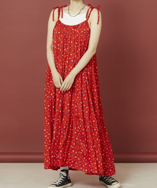 Freada(フリーダ)の「Freada/フリーダ レーヨンプリントキャミドレス(ワンピース・レディース・ブラック/レッド・フリ-)」の11枚目の写真