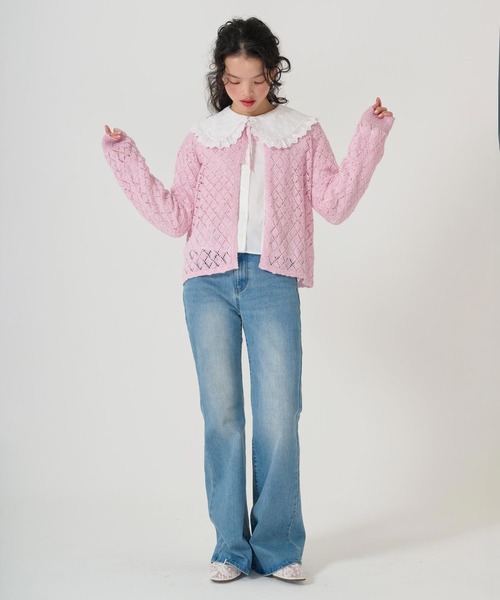 TINA：JOJUN（ティーナジョジュン）の「ビッグカラー ドッキングブラウス TINA：JOJUN（シャツ/ブラウス・レディース・ライトイエロー/ホワイト・M）」の6枚目の写真