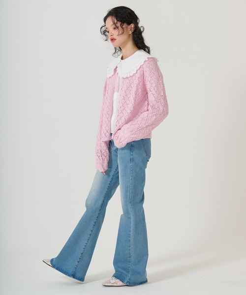 TINA：JOJUN（ティーナジョジュン）の「ビッグカラー ドッキングブラウス TINA：JOJUN（シャツ/ブラウス・レディース・ライトイエロー/ホワイト・M）」の7枚目の写真