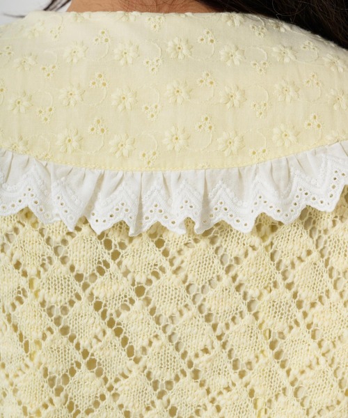 TINA：JOJUN（ティーナジョジュン）の「ビッグカラー ドッキングブラウス TINA：JOJUN（シャツ/ブラウス・レディース・ライトイエロー/ホワイト・M）」の15枚目の写真