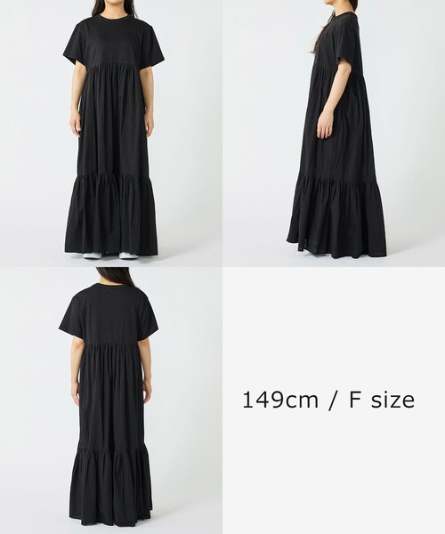 FREAK'S STORE(フリークスストア)の「インド ドッキング Tシャツワンピース/異素材切替ワンピース(ワンピース・レディース・ブラック/ブルーグリーン/サックスブルー/オフホワイト・フリ-)」の17枚目の写真