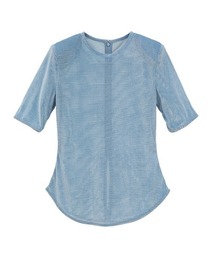 CLANE（クラネ）の「CLANE/クラネ/SHEER VELOUR POWER SHOULDER TOPS（Tシャツ/カットソー）」