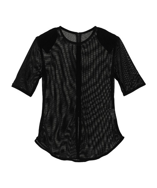 クラネ　SHEER VELOUR POWER SHOULDER TOPS SHEER VELOUR POWER SHOULDER TOPS（Tシャツ/カットソー