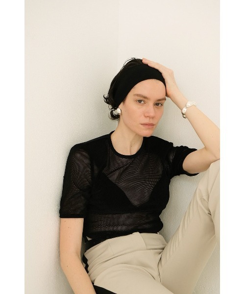 SHEER VELOUR POWER SHOULDER TOPS｜TOPS(トップス)｜CLANE