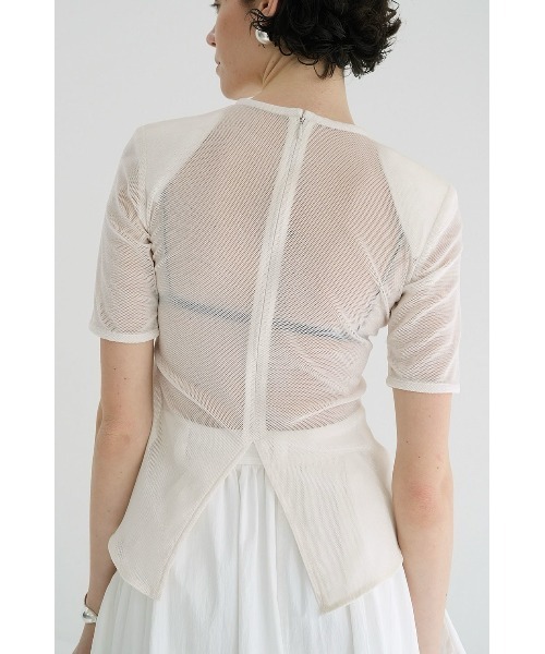 SHEER VELOUR POWER SHOULDER TOPS｜TOPS(トップス)｜CLANE