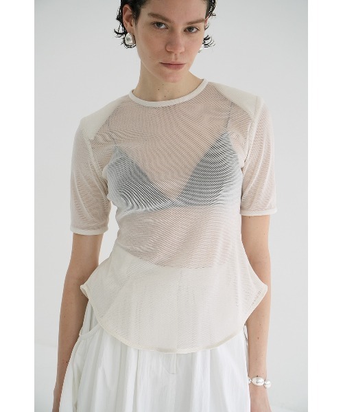 クラネ　SHEER VELOUR POWER SHOULDER TOPS SHEER VELOUR POWER SHOULDER TOPS｜TOPS(トップス)｜CLANE