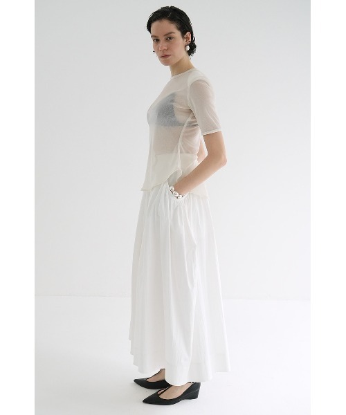 トップス CLANE SHEER VELOUR POWER SHOULDER TOPS CLANE（クラネ）の「CLANE/クラネ/SHEER VELOUR POWER SHOULDER