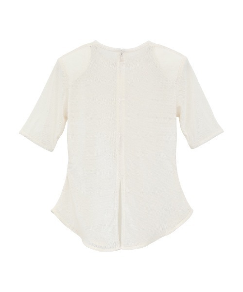 CLANE/クラネ/SHEER VELOUR POWER SHOULDER TOPS（Tシャツ