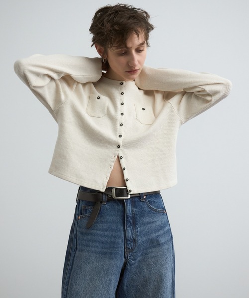 CREDONA（クレドナ）の「WIDE BEETLE DENIM PANTS/ワイドビートルデニムパンツ（デニムパンツ・レディース・ブルー/アイボリー・0/1/2）」の7枚目の写真