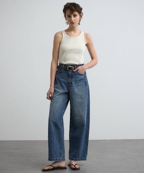 CREDONA（クレドナ）の「WIDE BEETLE DENIM PANTS/ワイドビートルデニムパンツ（デニムパンツ・レディース・ブルー/アイボリー・0/1/2）」の3枚目の写真