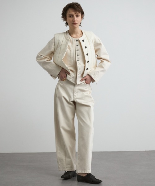 CREDONA（クレドナ）の「WIDE BEETLE DENIM PANTS/ワイドビートルデニムパンツ（デニムパンツ・レディース・ブルー/アイボリー・0/1/2）」の15枚目の写真