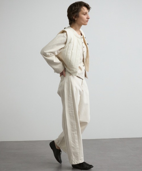 CREDONA（クレドナ）の「WIDE BEETLE DENIM PANTS/ワイドビートルデニムパンツ（デニムパンツ・レディース・ブルー/アイボリー・0/1/2）」の16枚目の写真