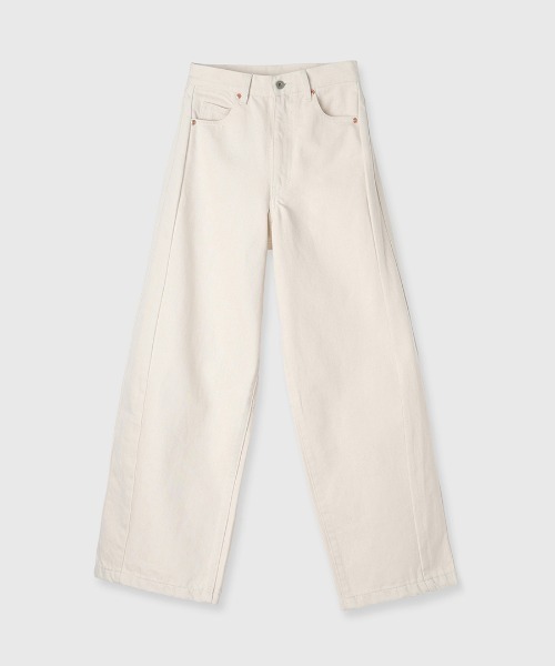 CREDONA（クレドナ）の「WIDE BEETLE DENIM PANTS/ワイドビートルデニムパンツ（デニムパンツ・レディース・ブルー/アイボリー・0/1/2）」の9枚目の写真