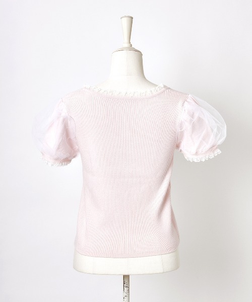 mellfy memory(メルフィーメモリー)の「Cotton lace cute twin ribbon ニット(ニット/セーター・レディース・ホワイト/ブラック/ピンク・FREE)」の6枚目の写真