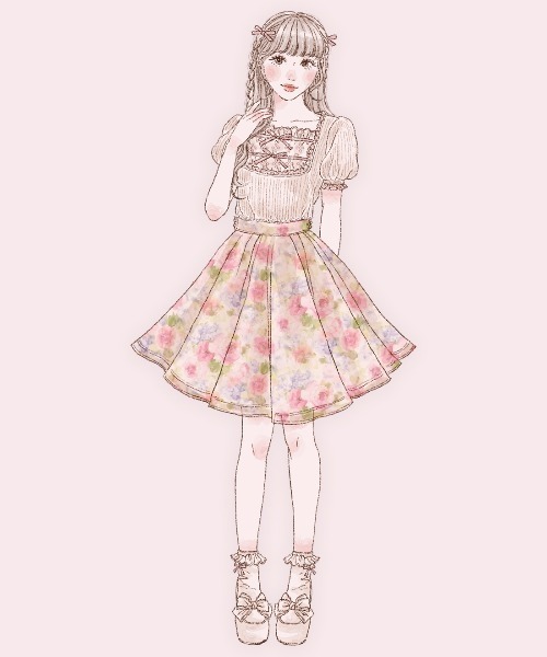 mellfy memory(メルフィーメモリー)の「Cotton lace cute twin ribbon ニット(ニット/セーター・レディース・ホワイト/ブラック/ピンク・FREE)」の12枚目の写真