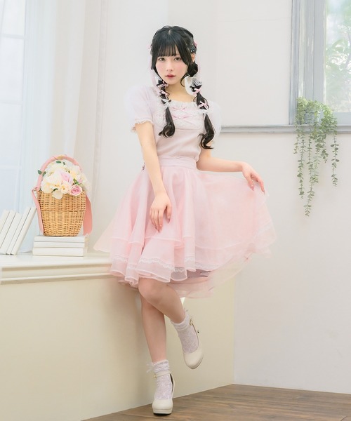 mellfy memory(メルフィーメモリー)の「Cotton lace cute twin ribbon ニット(ニット/セーター・レディース・ホワイト/ブラック/ピンク・FREE)」の14枚目の写真