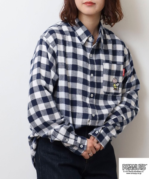 ʚ PINORE チェックブラウス ɞ miniministore グレンチェック 柄 シャツ ブラウス 夏