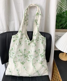 VIBGYOR（ヴィブジョー）の「Liaa/チュールフラワーバッグ A18095（トートバッグ）」