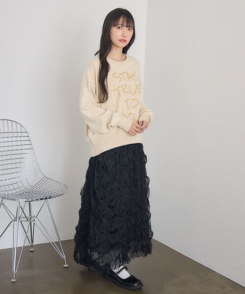 RETRO GIRL(レトロガール)の「サンドウォッシュ加工NT(ニット/セーター・レディース・ブルー/ブラック/ナチュラル・FREE)」の11枚目の写真