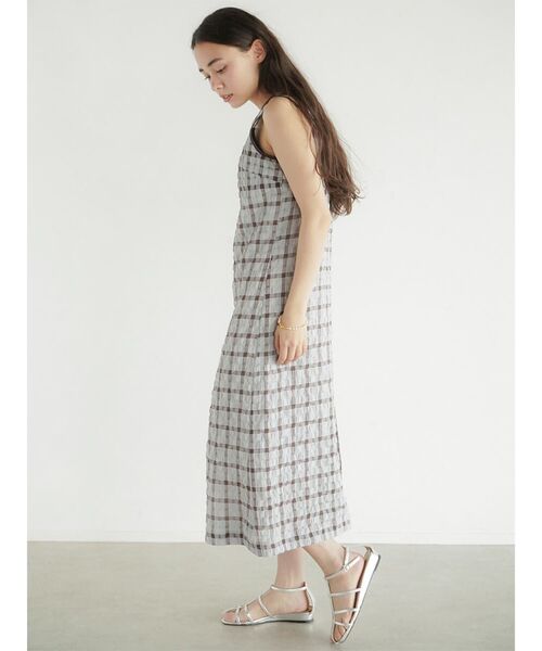 FIKA.(フィーカ)の「Sheer Check american sleeve onepice(ワンピース・レディース・ブルー系その他/ブラック・MEDIUM)」の4枚目の写真