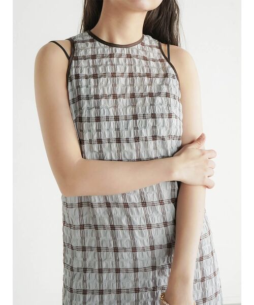 FIKA.(フィーカ)の「Sheer Check american sleeve onepice(ワンピース・レディース・ブルー系その他/ブラック・MEDIUM)」の16枚目の写真