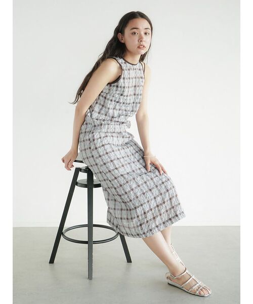 セール】Sheer Check american sleeve onepice（ワンピース