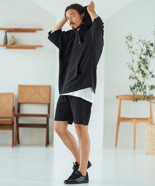 Magine(マージン)の「mpa3761-Textured Knit-Like Fabric Skipper Design Hoodie パーカー(パーカー・メンズ・ブラック/グレー/ベージュ・44/46/48)」の16枚目の写真