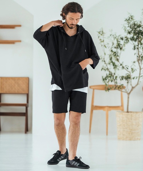Magine(マージン)の「mpa3761-Textured Knit-Like Fabric Skipper Design Hoodie パーカー(パーカー・メンズ・ブラック/グレー/ベージュ・44/46/48)」の15枚目の写真