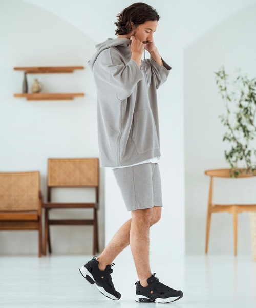 Magine(マージン)の「mpa3761-Textured Knit-Like Fabric Skipper Design Hoodie パーカー(パーカー・メンズ・ブラック/グレー/ベージュ・44/46/48)」の8枚目の写真
