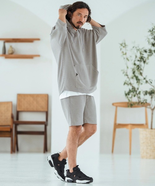 Magine(マージン)の「mpa3761-Textured Knit-Like Fabric Skipper Design Hoodie パーカー(パーカー・メンズ・ブラック/グレー/ベージュ・44/46/48)」の7枚目の写真