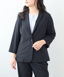fleur by mint breeze（フルールバイミントブリーズ）の「【L～6L 大きいサイズ】接触冷感 吸湿速乾 リネンライク ストレッチ テーラードジャケット（テーラードジャケット）」