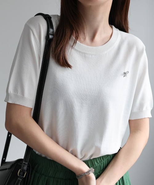 sakishimatokyo(サキシマトーキョー)の「【SET商品】レーススカーフ/バブーシュカ付き 半袖ニットトップス(ニット/セーター・レディース・ホワイト/イエロー/グレー/アイボリー/ブラック・FREE)」の15枚目の写真