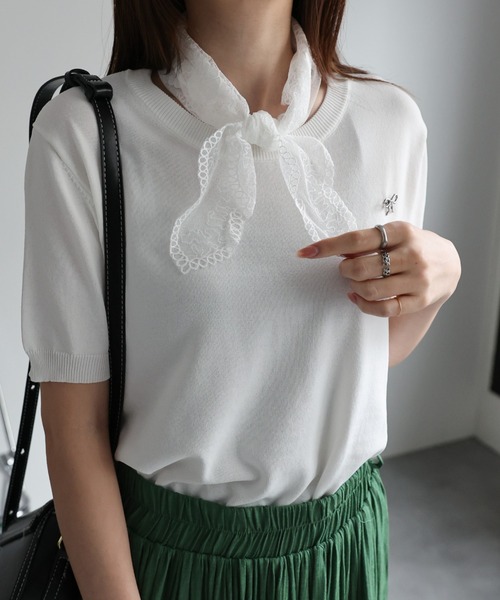 未使用❤︎Diagram ダイアグラム プルオーバーセーター スカーフ付 NATURE” kana akiyama クルーネックニットプルオーバー – Common