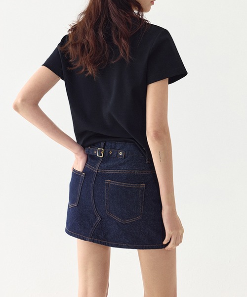 【★完売必至★】ELISABETTA FRANCHI ☆ デニムミニスカート SSK15221 ビンテージウォッシングY2Kカーゴデニムミニスカート