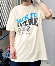 【MODISH GAZE】BACK TO NATURE ピグメント加工 ビッグシルエットTシャツ