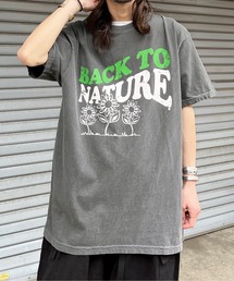 【MODISH GAZE】BACK TO NATURE ピグメント加工 ビッグシルエットTシャツ