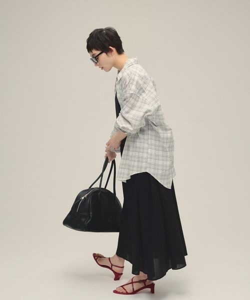 eL(エル)の「【eL】Monotone Check Shirt/320280(シャツ/ブラウス・レディース・オフホワイト/ブラック・FREE)」の7枚目の写真