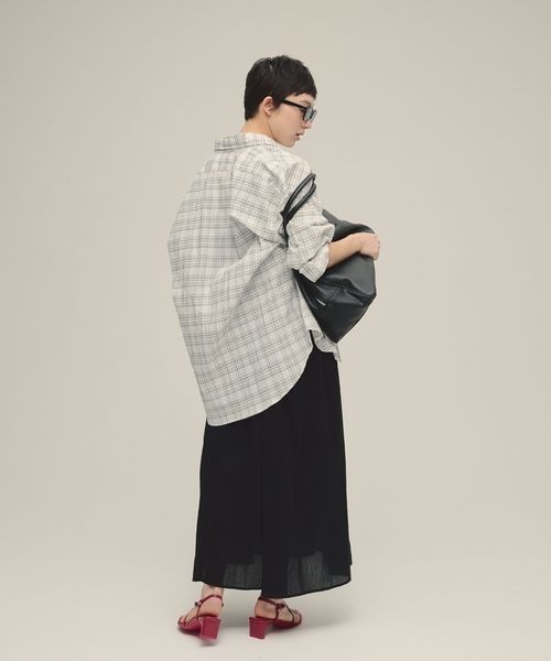 eL(エル)の「【eL】Monotone Check Shirt/320280(シャツ/ブラウス・レディース・オフホワイト/ブラック・FREE)」の8枚目の写真