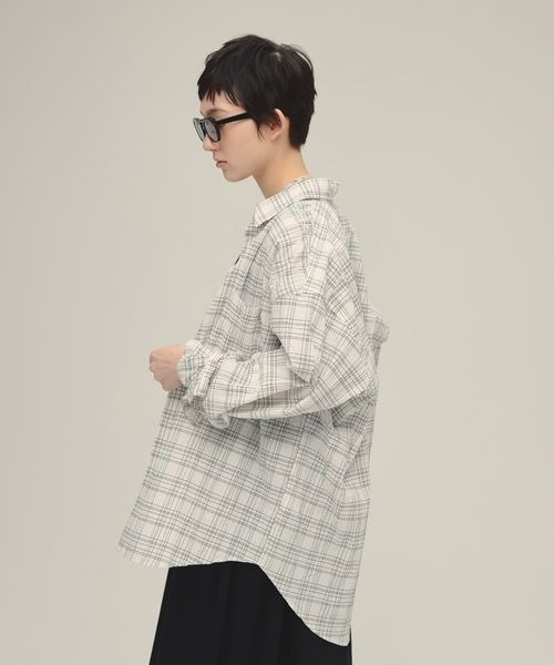 ブラウス シャツ 「eL」Monotone Check Shirt/320280 レディース eL】Monotone Check Shirt/320280（シャツ/ブラウス）｜eL（エル