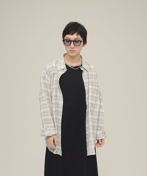 eL(エル)の「【eL】Monotone Check Shirt/320280(シャツ/ブラウス・レディース・オフホワイト/ブラック・FREE)」の12枚目の写真