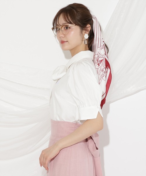 WILLSELECTION(ウィルセレクション)の「刺繍ストライプパフブラウス(シャツ/ブラウス・レディース・ブルー系その他/ホワイト系その他/オフホワイト・FREE)」の8枚目の写真