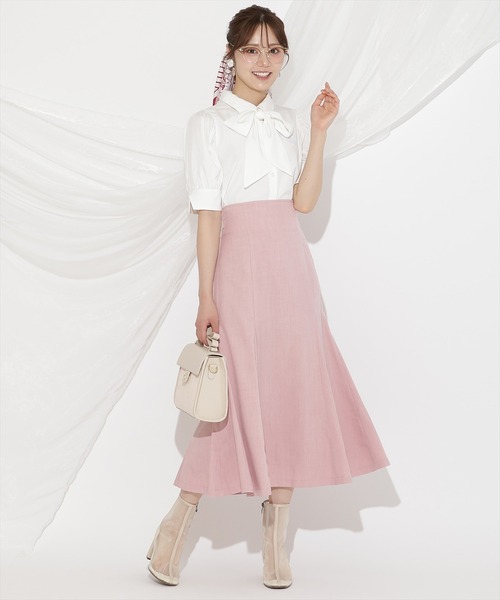WILLSELECTION(ウィルセレクション)の「刺繍ストライプパフブラウス(シャツ/ブラウス・レディース・ブルー系その他/ホワイト系その他/オフホワイト・FREE)」の4枚目の写真